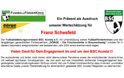Fußballabteilung dankt Ehrenamtlichen